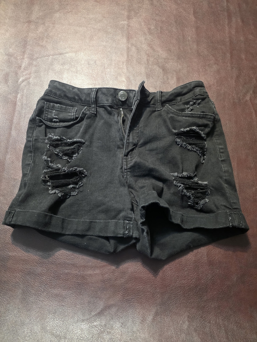 SO Black Distressed Women's Denim Shorts